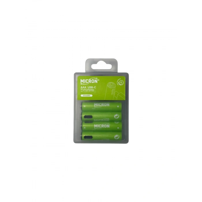 Micron - AAA Boy 1.5V 180 mAh Type-C Şarjlı Pil - 4lü Paket