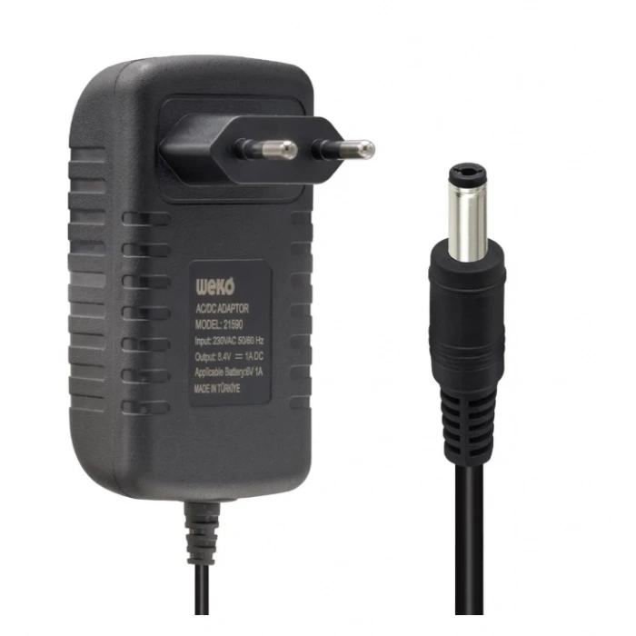 Lityum İyon Şarj Aleti - 2s - 8.4 Volt 1 Amper - DC 2.1 mm Soket