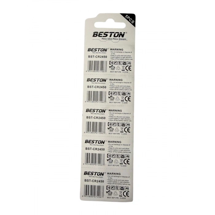 Beston CR2450 3 Volt Lityum Pil 5li Paket