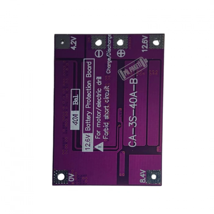 Creatall - Lityum İyon Bms - 3S 40A -Balanslı - Mor