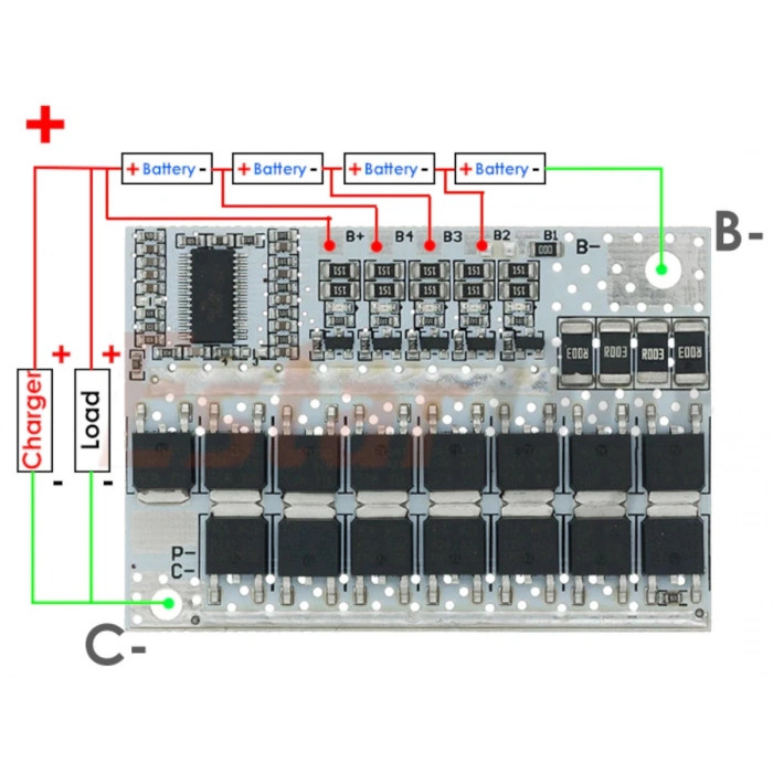 Creatall - Lifepo4 Bms - 4s 100a - Balanslı - Beyaz Pcb