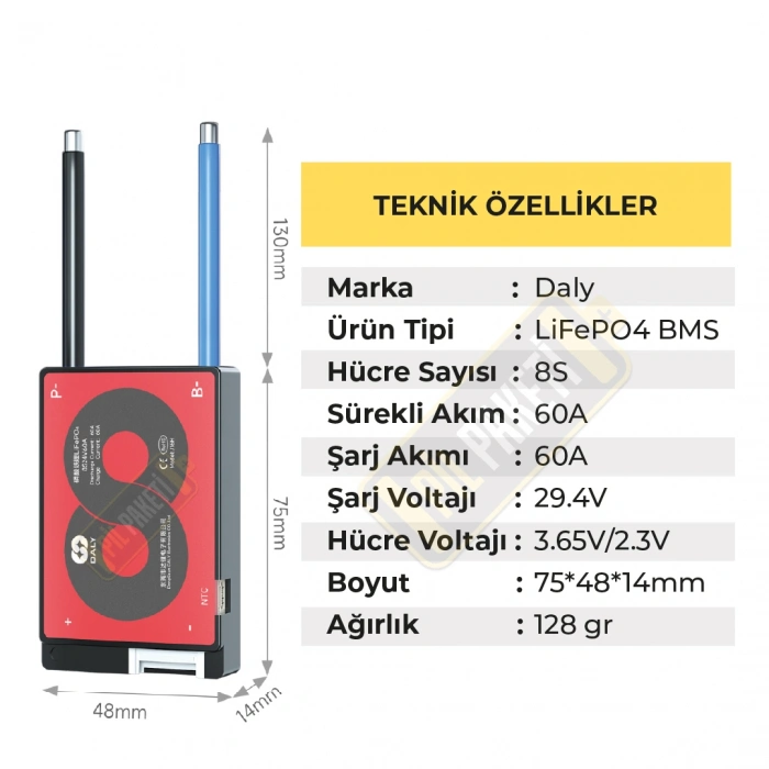 Daly - Lifepo4 Bms - 8s 60a - Balanslı