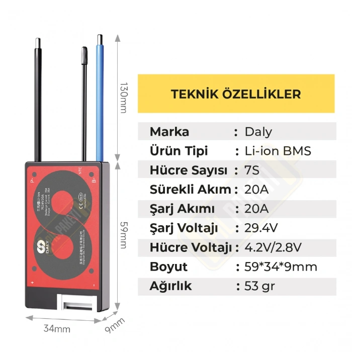 Daly - Lityum İyon Bms - 7s 20a - Balanslı