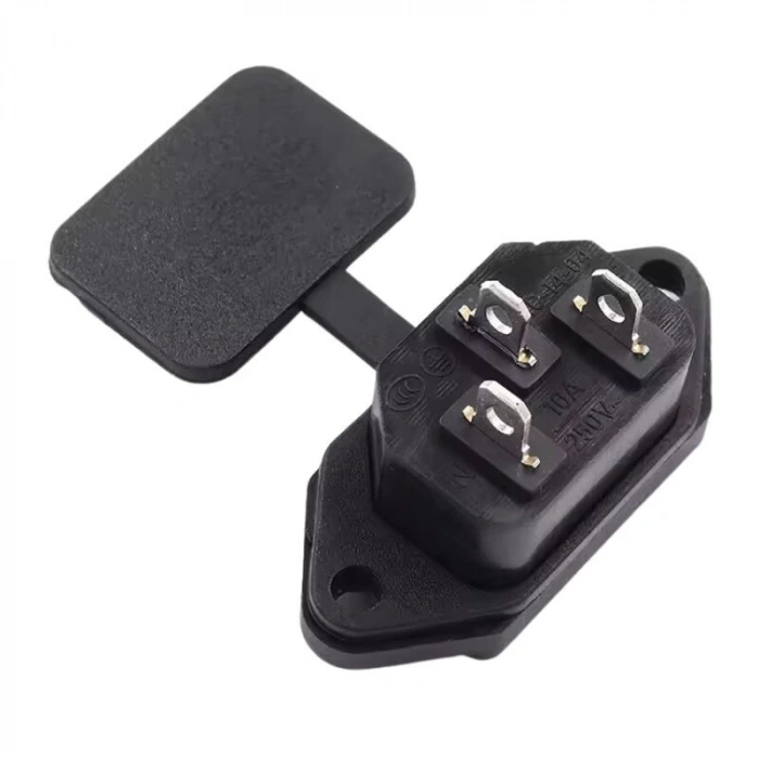 Erkek Power Soketi Üçlü Kulaklı - Silikon Kapaklı