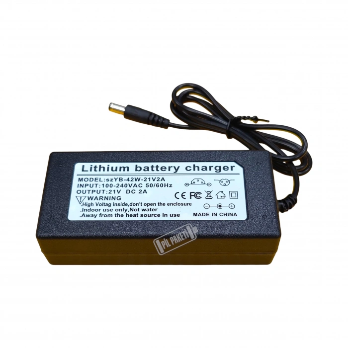 Lityum İyon Şarj Aleti - 5s - 21 Volt 2 Amper - DC 2.1 mm Soket