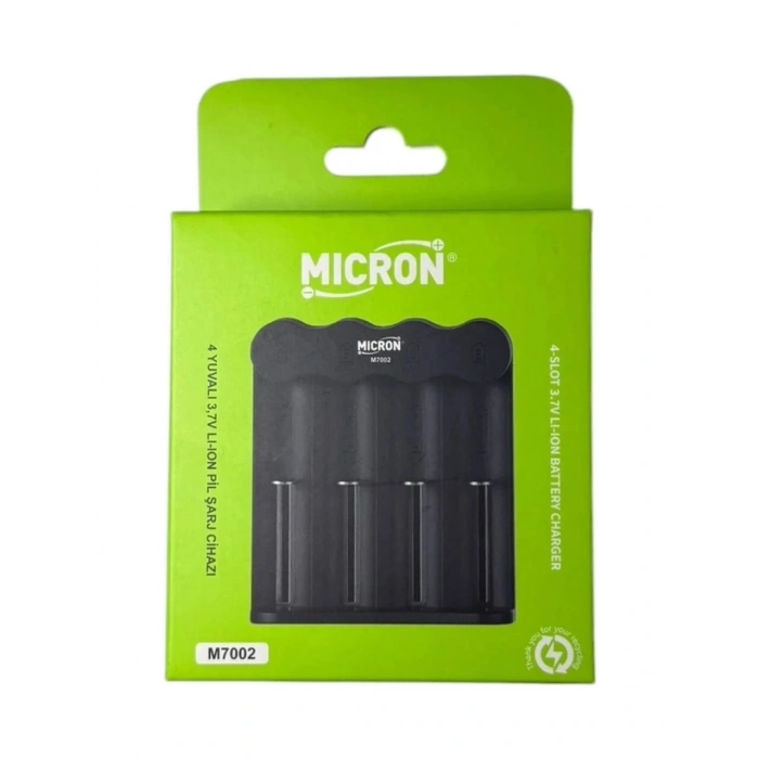 Micron M7002 4 Yuvalı 18650 Li-Ion Pil Şarj Cihazı - Type-C