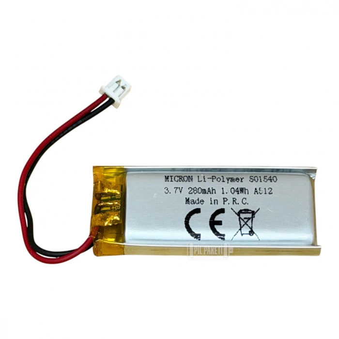 Micron - Polimer Pil - 501540 - 3.7 volt 280 mAh - Devreli