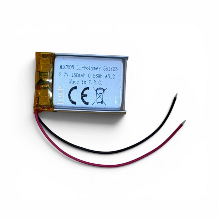 Micron - Polimer Pil - 581723- 3.7 volt 150 mAh - Devreli