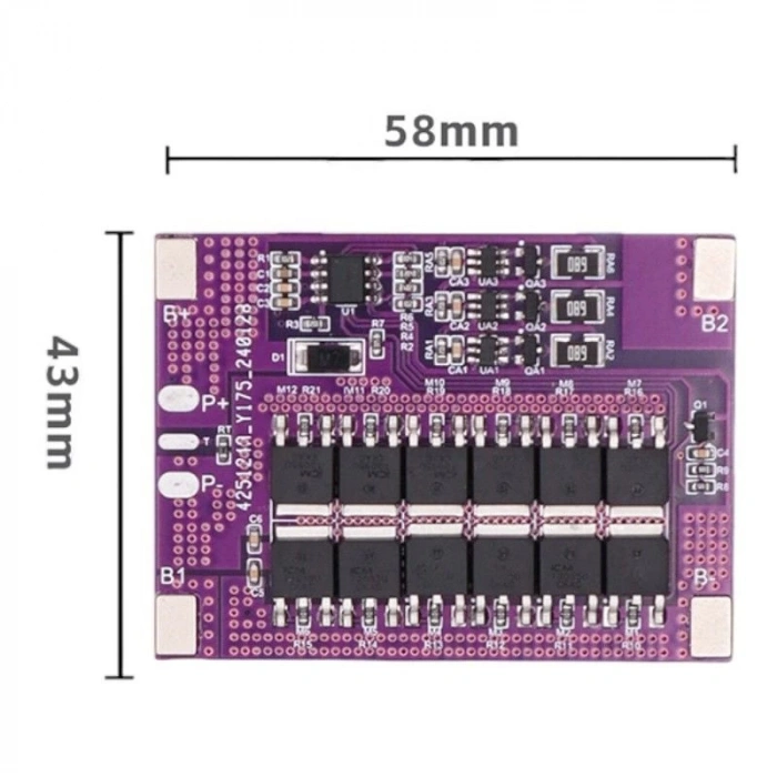 Olt - 3s 40a Lityum İyon Bms - Balanslı - Mor