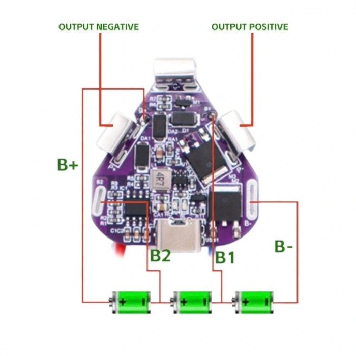 OLT - Armut Batarya Bms - Type-C - 3s 10a - Mor