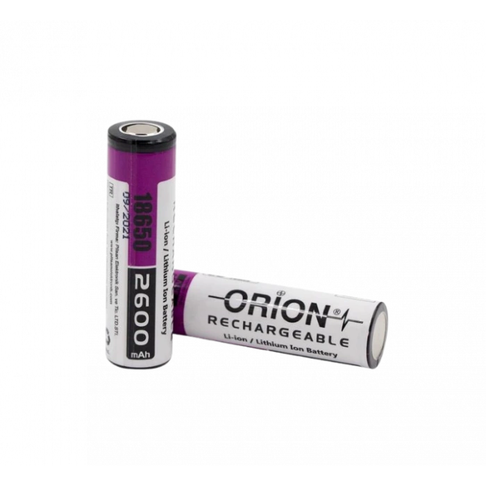 Orion - Şarjlı Pil - Lityum İyon - 3.7v 2600mAh - 18650 Boy - 5c - Başsız - Min Alım 100 Adet