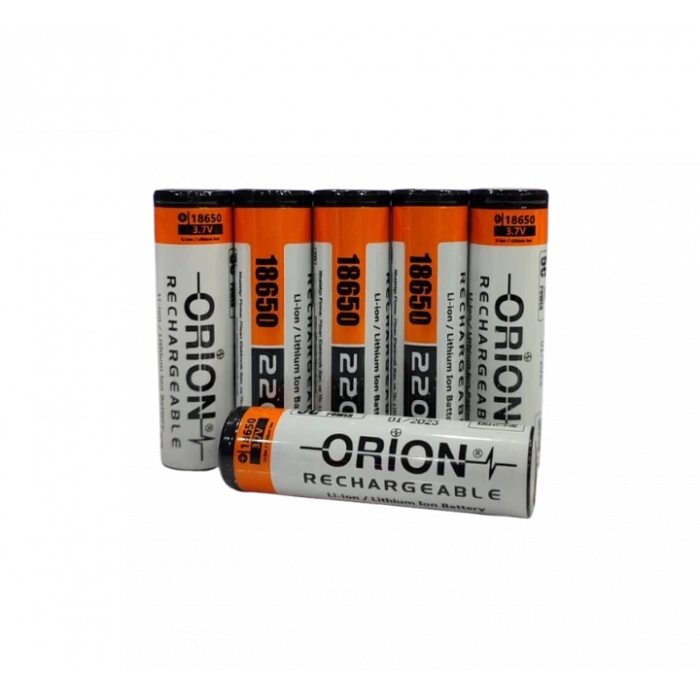 Orion - Şarjlı Pil - Lityum İyon - 3.7v 2200 mAh - 18650 Boy - 5c - Başsız