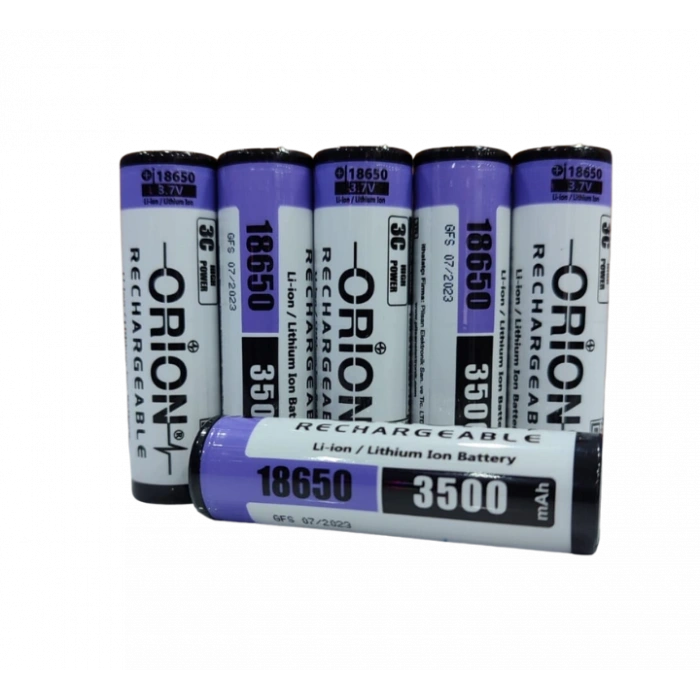 Orion - Şarjlı Pil - Lityum İyon - 3.7v 3500mAh - 18650 Boy - 3c - Başsız