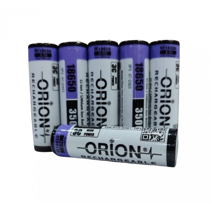 Orion - Şarjlı Pil - Lityum İyon - 3.7v 3500mAh - 18650 Boy - 3c - Başsız