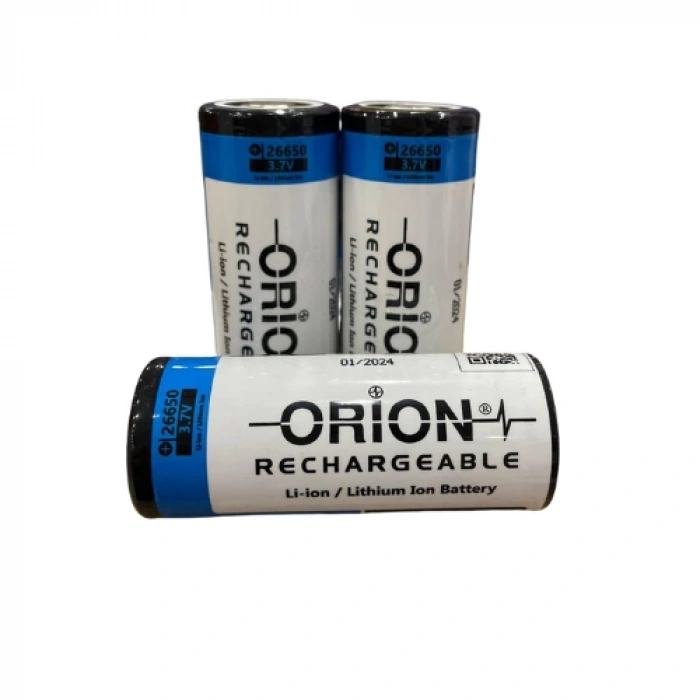 Orion 26650 5000 mAh 3.7V Şarj Edilebilir Li-ion Pil