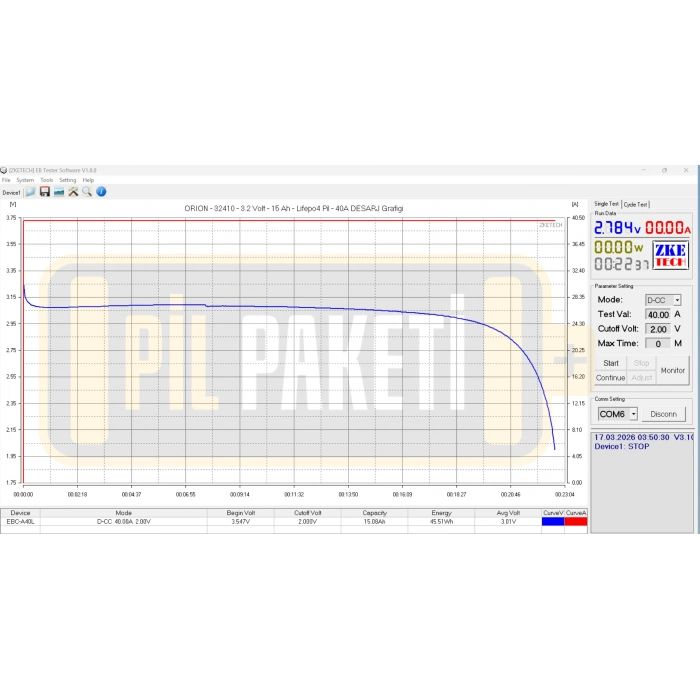 Orion - 32140 Lifepo4 Pil - 3.2 Volt 15 Ah -3C