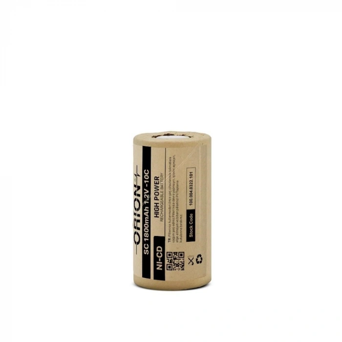 Orion - Şarjlı Pil - Ni-Cd- 1.2v 1800mAh - Sc Boy - Başsız - Kağıt