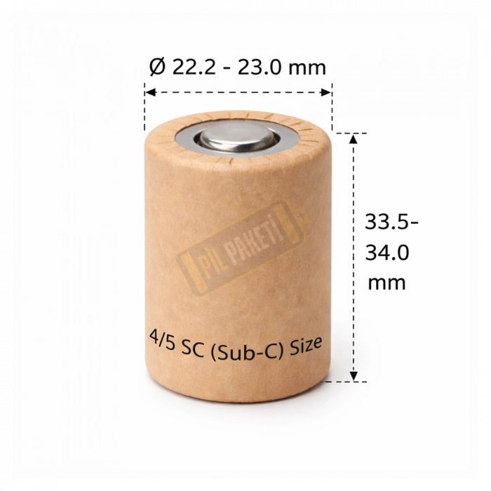 Power-Xtra 1.2V 2200 Mah - 4/5SC - Ni-Mh Şarjlı Pil -Flat-Başsız - 10C