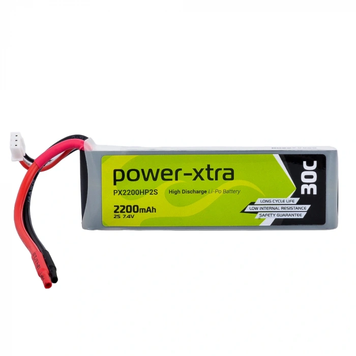 Power-Xtra PX2200HP2S - 2S1P - 7.4V 2200 mAh Li-Polymer Pil -30C