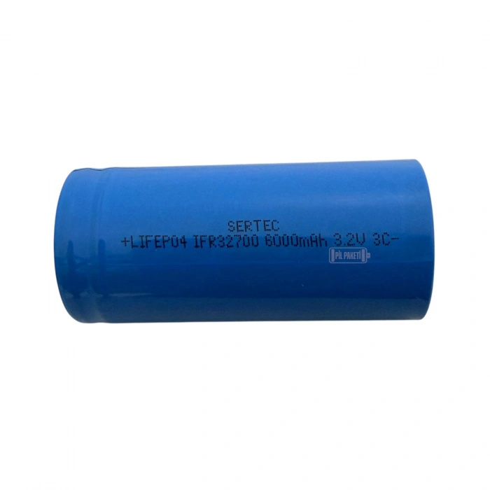 Sertec - 32700 3.2 Volt 6000 mAh Lifepo4 Pil