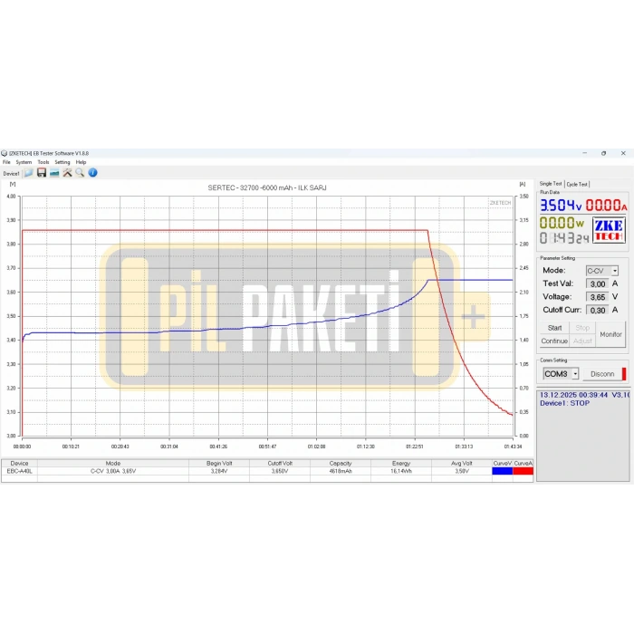 Sertec - 32700 3.2 Volt 6000 mAh Lifepo4 Pil