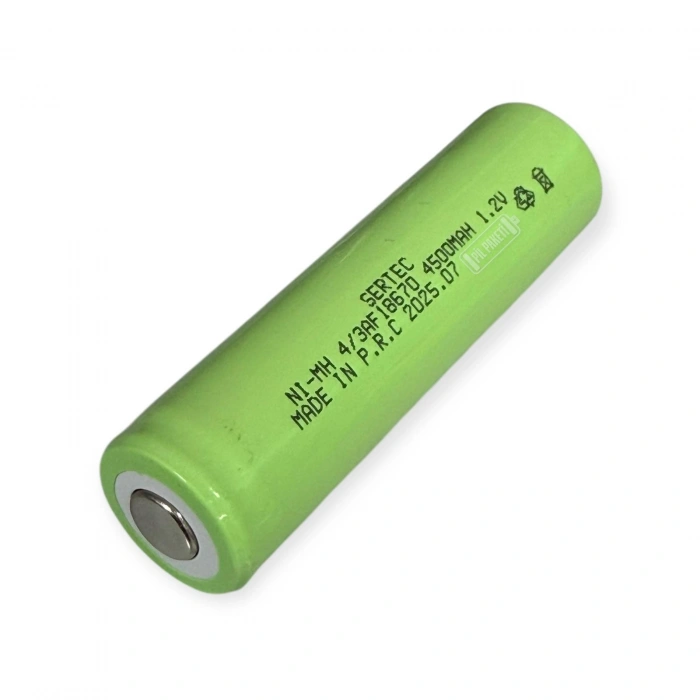 Sertec - Ni-Mh Şarjlı Pil - 4/3AF18670 - 1.2 Volt 4500 mAh