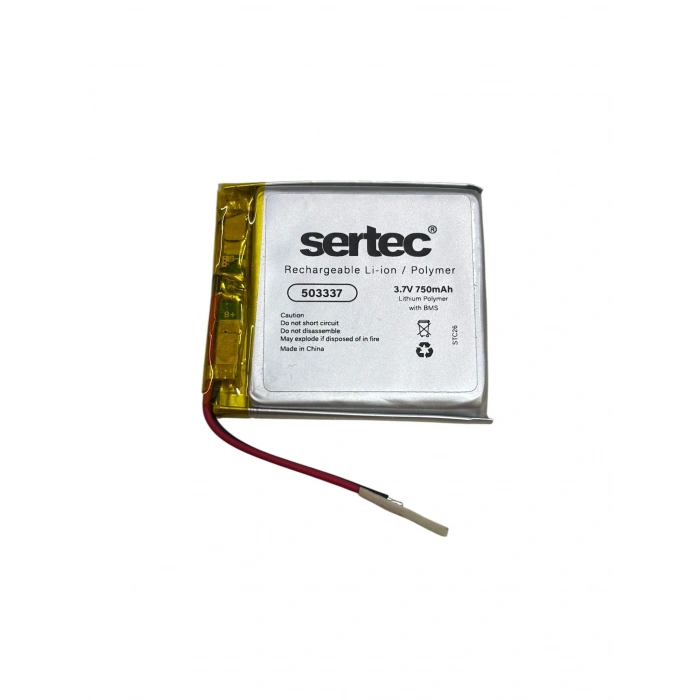 Sertec - Polimer Pil - 503337 - 3.7 volt 750 mAh - Devreli