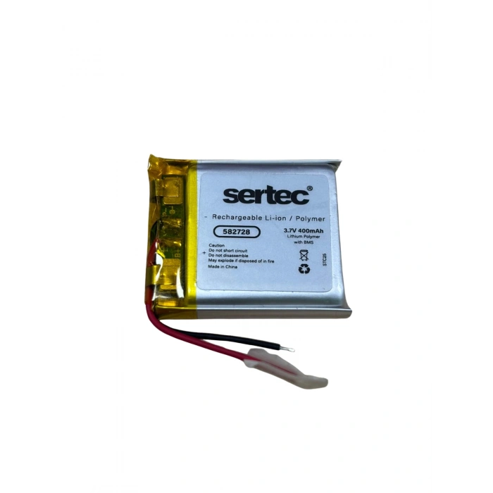 Sertec - Polimer Pil - 522728- 3.7 volt 400 mAh - Devreli