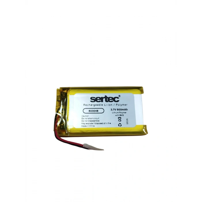 Sertec - Polimer Pil - 603048 - 3.7 volt 900 mAh - Devreli