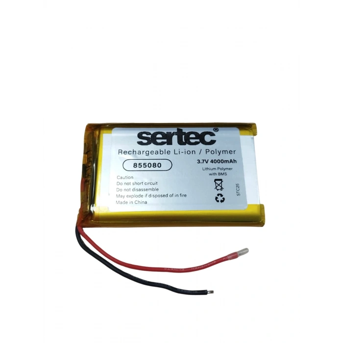Sertec - Polimer Pil - 855080 - 3.7 volt 4000 mAh - Devreli