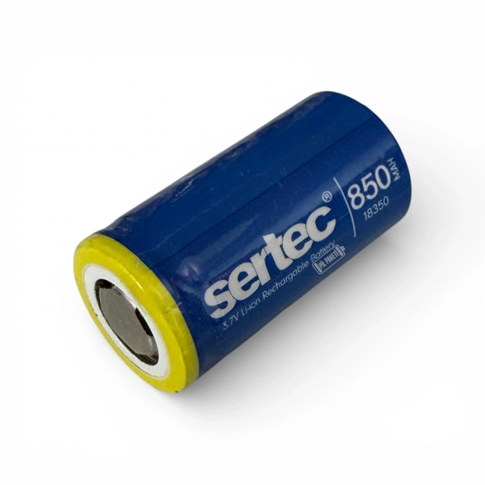 Sertec - Şarjlı Pil - Lityum İyon - 3.7v 850mAh - 18350 Boy - Başsız