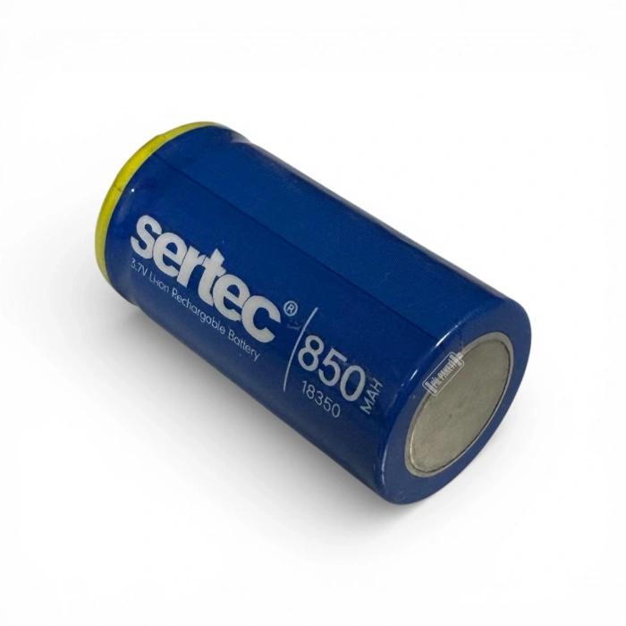 Sertec - Şarjlı Pil - Lityum İyon - 3.7v 850mAh - 18350 Boy - Başsız