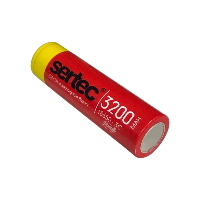 Sertec - Şarjlı Pil - Lityum İyon - 3.7v 3200 mAh - 18650 Boy - 3C - Başsız