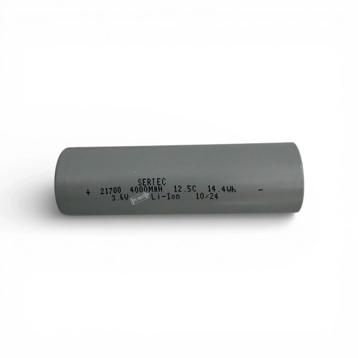 Sertec - Şarjlı Pil - Lityum İyon - 3.7v 4000mAh - 21700 Boy - 50a- Başsız