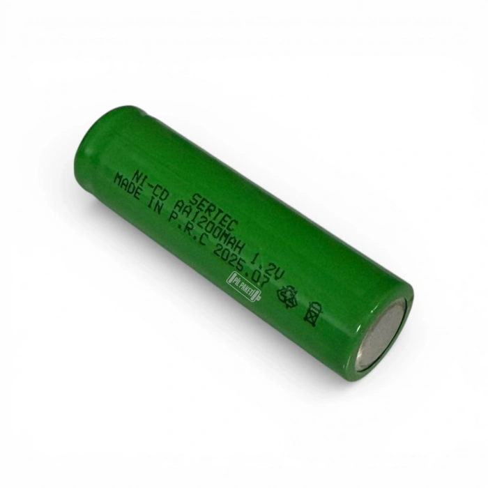 Sertec - Şarjlı Pil - NiCD - 1.2 Volt 1200 mAh - AA Boy - Başlı