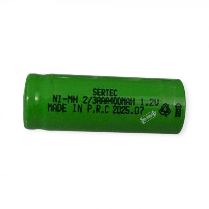 Sertec - Şarjlı Pil - NiMH - 1.2 Volt 400 mAh - 2/3AAA Boy - Başsız