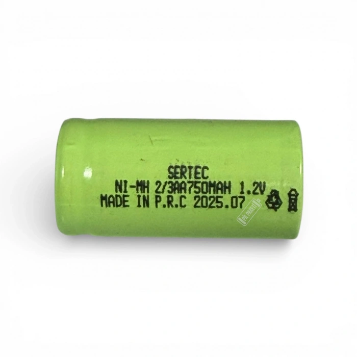 Sertec - Şarjlı Pil - NiMH - 1.2 Volt 750 mAh - 2/3AA Boy - Başsız