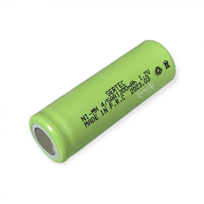 Sertec - Şarjlı Pil - NiMH - 1.2 Volt 1300 mAh - 4/5AA Boy - Başsız