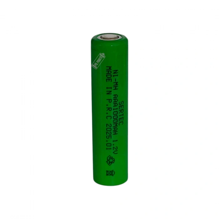 Sertec - Şarjlı Pil - NiMH - 1.2 Volt 1000 mAh - AAA Boy - Başsız