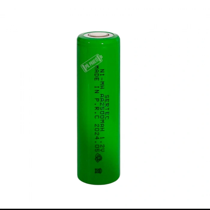 Sertec - Şarjlı Pil - NiMH - 1.2 Volt 2500 mAh - AA Boy - Başsız