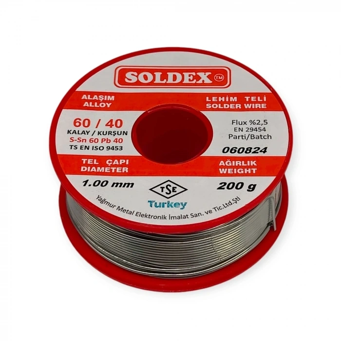 Soldex Lehim Teli - Sn 60 Pb 40 - 1.60 mm - 200 gr