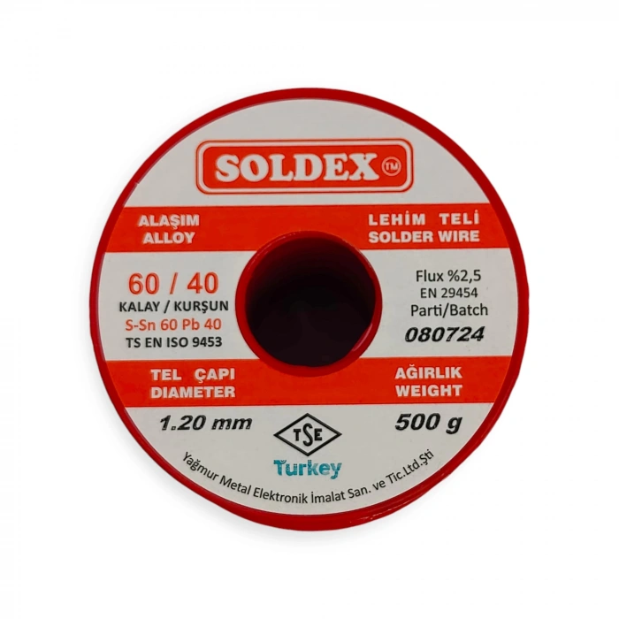 Soldex Lehim Teli - Sn60 Pb 40 -1.2mmm - 500 gr