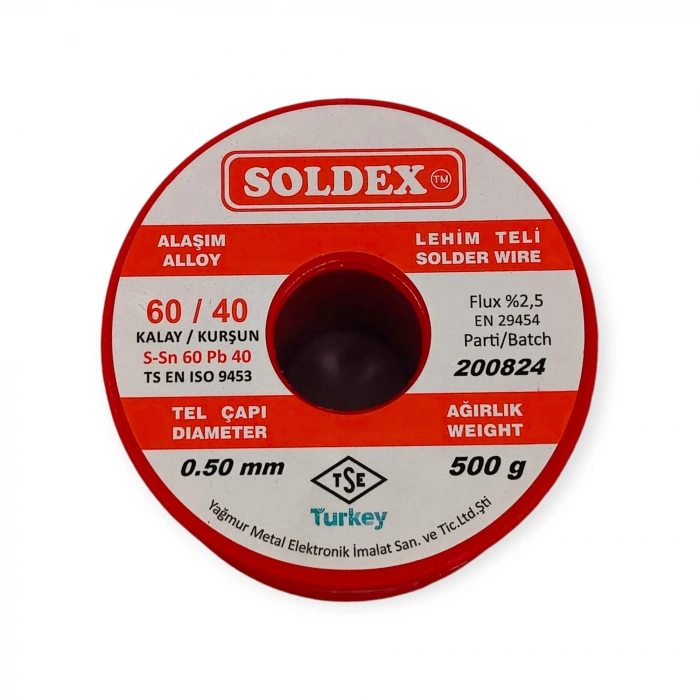 Soldex Lehim Teli - Sn60 Pb40 - 0.5mm - 500 gr