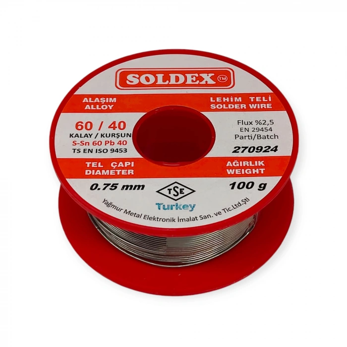 Soldex Lehim Teli - Sn60 Pb40 - 0.75mm - 100 gr