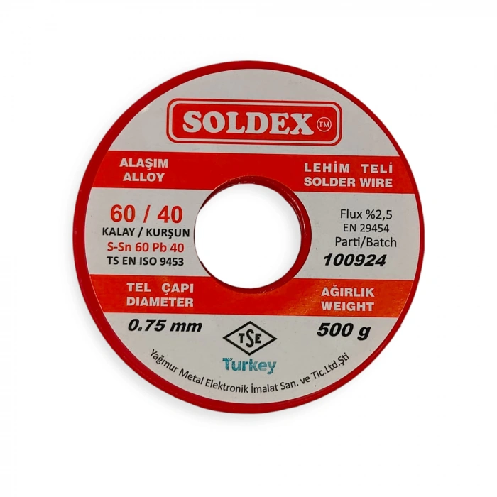 Soldex Lehim Teli - Sn60 Pb40 - 0.75mm - 500 gr