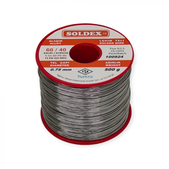 Soldex Lehim Teli - Sn60 Pb40 - 0.75mm - 500 gr