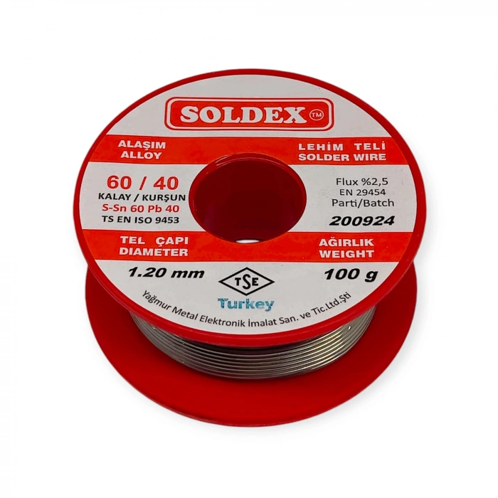 Soldex Lehim Teli - Sn60 Pb40 - 1.2mm - 100 gr