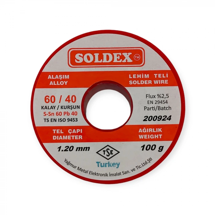 Soldex Lehim Teli - Sn60 Pb40 - 1.2mm - 100 gr