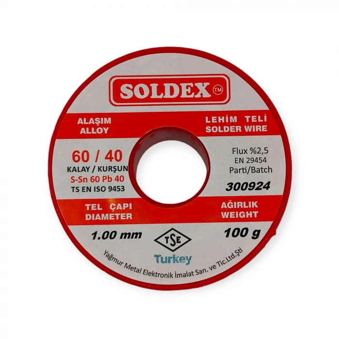 Soldex Lehim Teli - Sn60 Pb40 - 1mm - 100 gr