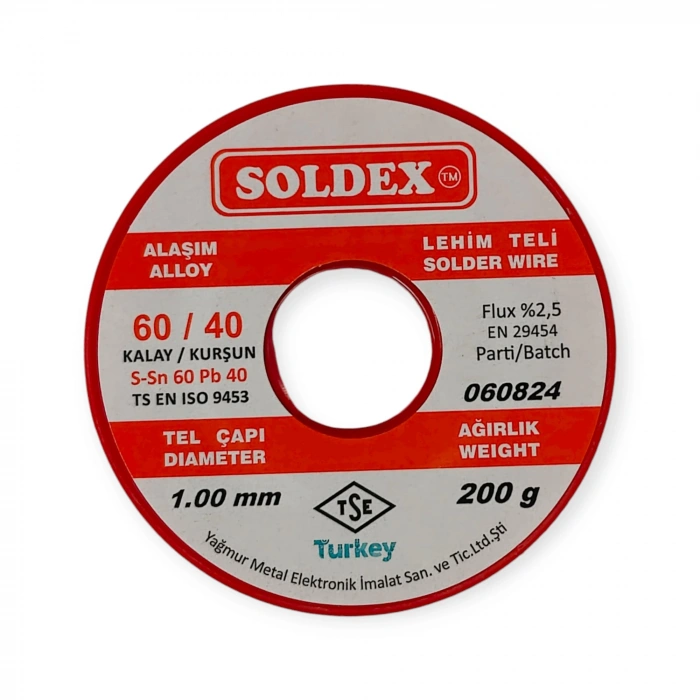 Soldex Lehim Teli - Sn60 Pb40 - 1mm - 200 gr
